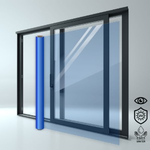 잇츠프라이스-에코필름 투명블루 창문단열 썬팅지 무점착필름 5M