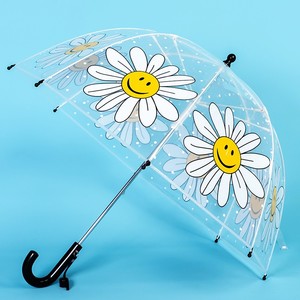잇츠프라이스-[스마일도매전문샵] 신상 어린이 우산 스마일 데이지 키즈 장우산 호루라기 세트